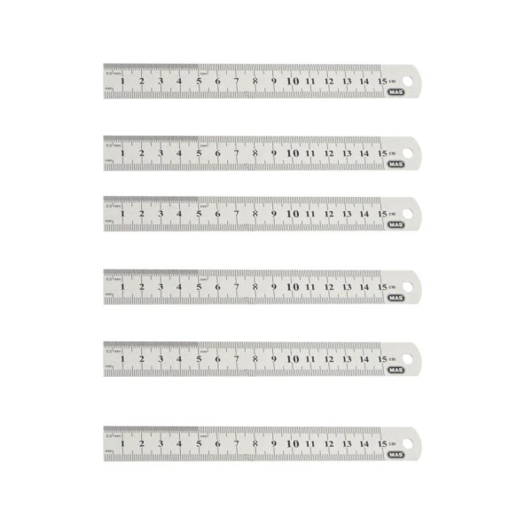 Mas 2328 Çelik Cetvel 15 Cm - 6 Adet ürün görseli 1