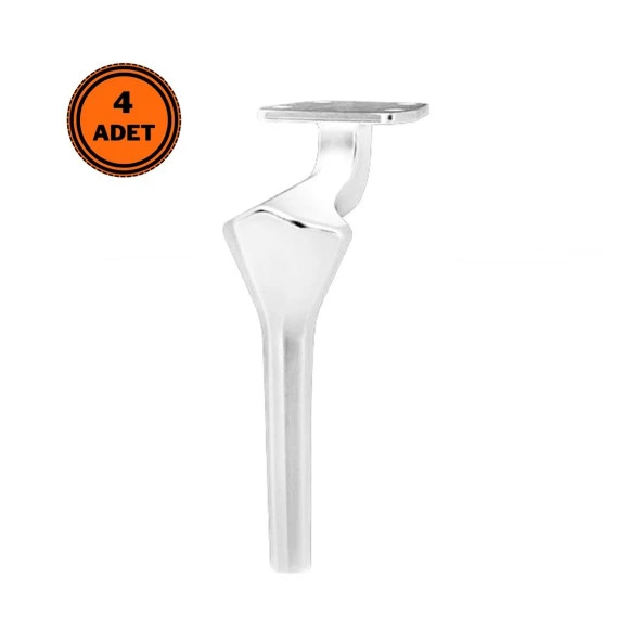 4 Adet Elmas Lüx Metal Ayak 21 cm Krom Mobilya Koltuk Ayağı ürün görseli 1