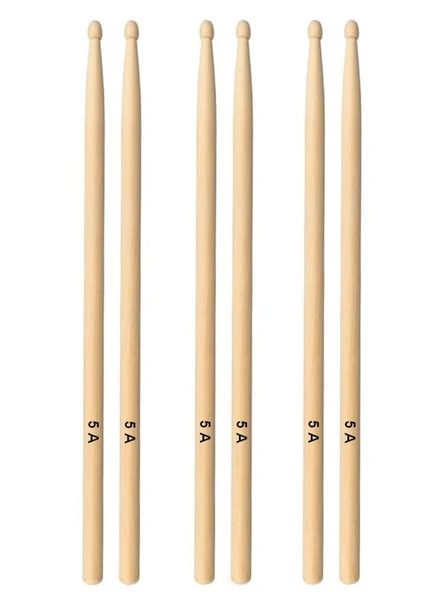 Chroma Baget - Davul - 3 Çift Bateri Bageti Drumsticks 5a Pürüzsüz Yüzey ürün görseli 1