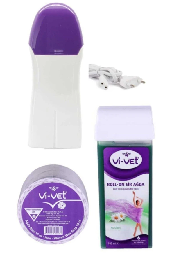 Tüm Ciltler Azulen Kartuş Ağda + 2 Yıl Garantili Ağda Makinesi+10 Metre Rulo Ağda Bez Set ürün görseli 1