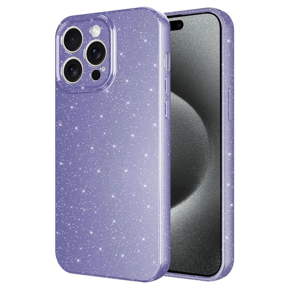 iPhone 15 Pro Uyumlu  Uyumlu KılıfKamera Korumalı Simli Lüks Koton Kapak ürün görseli 1
