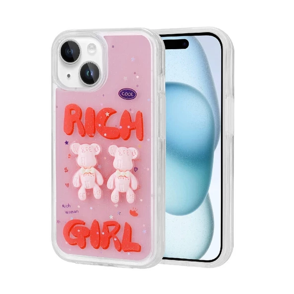 iPhone 13 Uyumlu Kılıf Kabartma Figürlü Parlak Minimini Silikon Kapak ürün görseli 1