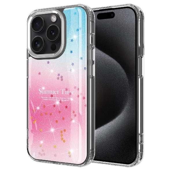 iPhone 15 Pro Max Uyumlu  Uyumlu KılıfSimli Desenli Parlak Task Kapak ürün görseli 1