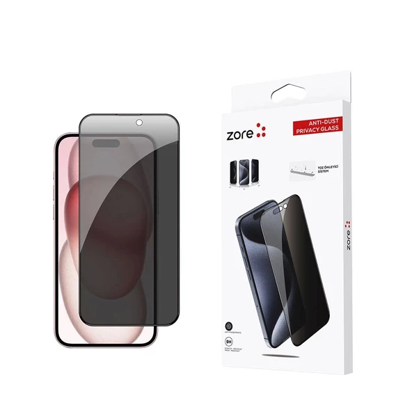 iPhone 15 Plus Anti-Dust Privacy Temperli Ekran Koruyucu ürün görseli 1