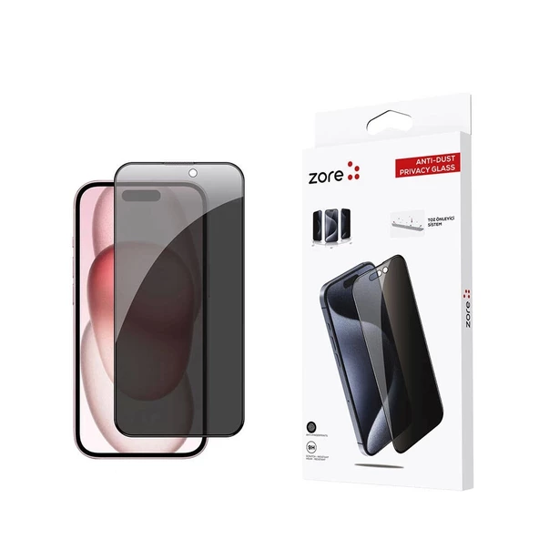 iPhone 15 Anti-Dust Privacy Temperli Ekran Koruyucu ürün görseli 1