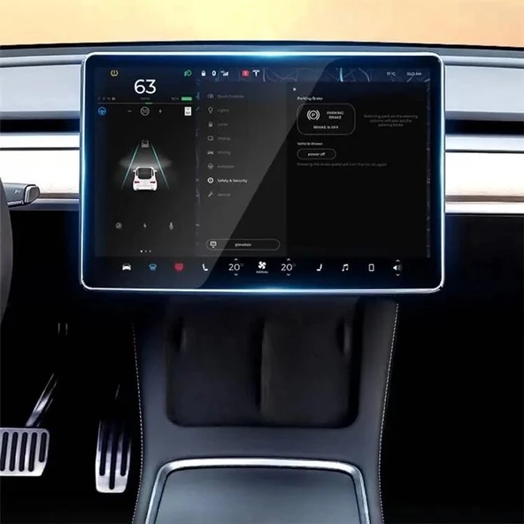 Tesla Model Y Araç Multimedya Temperli Cam Ekran Koruyucu - Resim 5