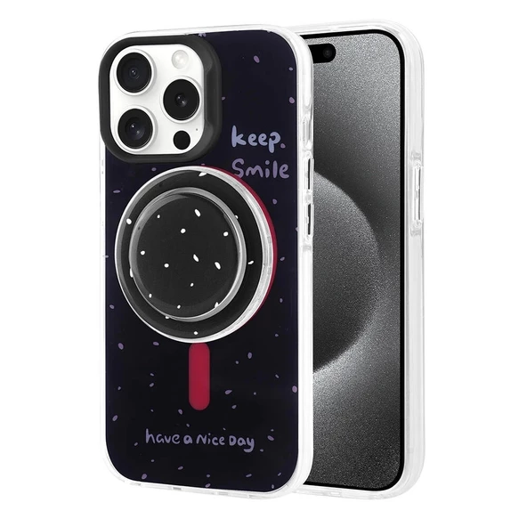 iPhone 15 Pro Uyumlu Uyumlu KılıfMagsafe Şarj Özellikli Tak-Çıkar Pop Soketli Tiktok Kapak ürün görseli 1