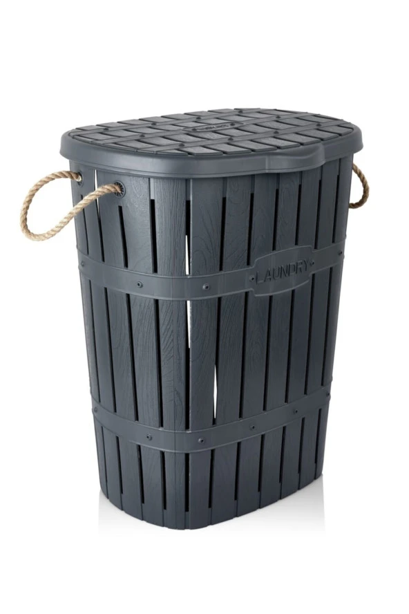 Plastik Bambu Kirli Çamaşır Sepeti ürün görseli 1