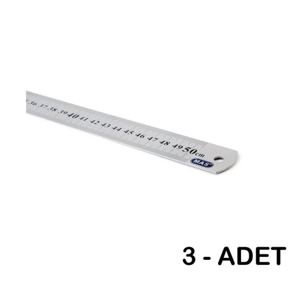 Mas 2350 Çelik Cetvel 50cm - 3 Adet ürün görseli 1
