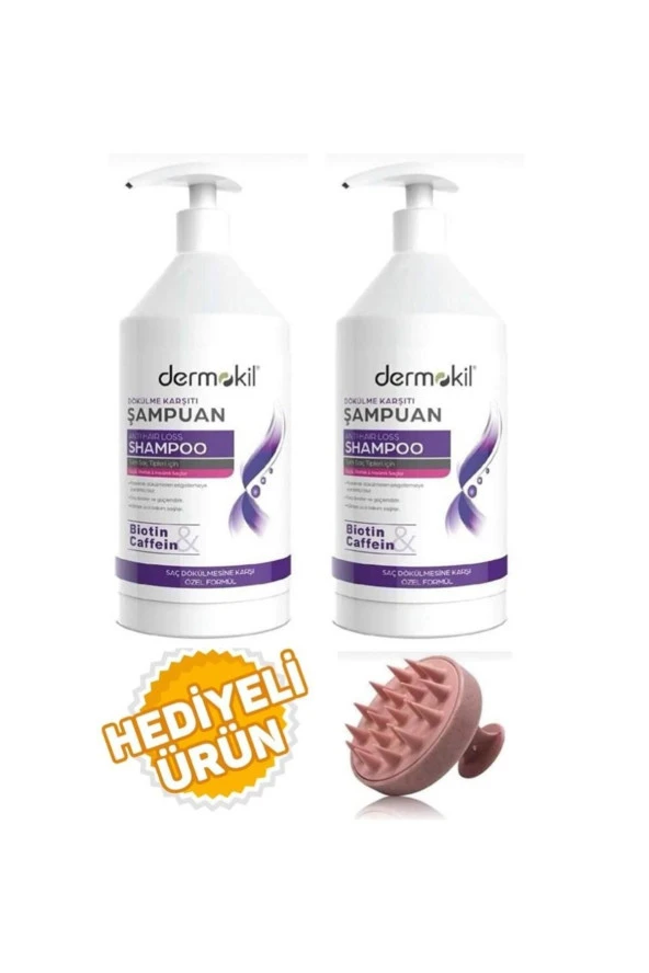 Dermokil Şampuan Dökülme Karşıtı 1000 Ml 2 Adet+Saç Masaj Tarağı ürün görseli 1