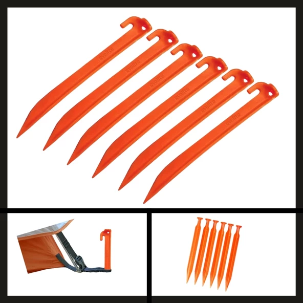 Uyguna-Yakala 23cm 6 Adet  Arancio ABS Çadır Kazığı-DIR.134 ürün görseli 1
