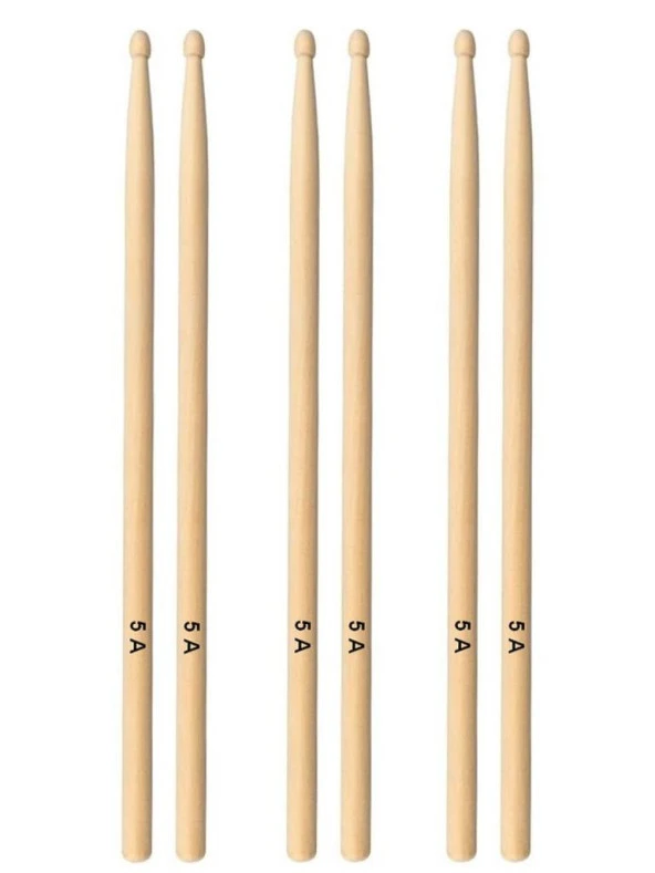 Chroma Baget - Davul - 3 Çift Bateri Bageti Drumsticks 5a Pürüzsüz Yüzey ürün görseli 1