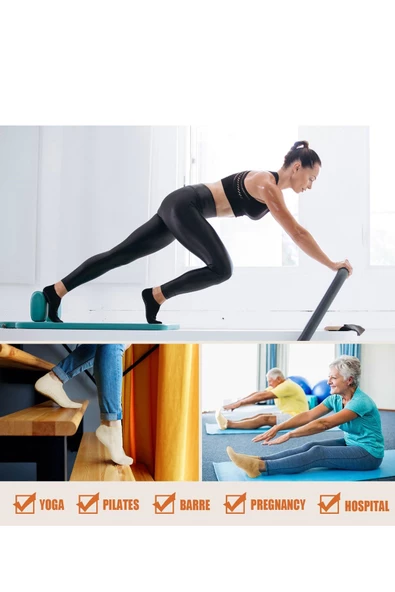 3 lü Kadın Bambu Görünmez Pilates Çorap Kaydırmaz Noktalı Dikişsiz ürün görseli 1