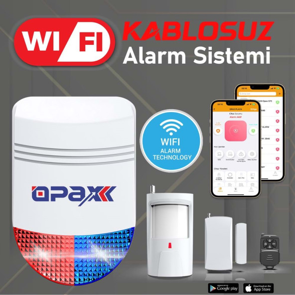 OPAX EKONOMİK ALARM BGR-12 WIFI KABLOSUZ SİREN ALARM SİSTEMİ MOBİL UYGULAMALI ürün görseli 1