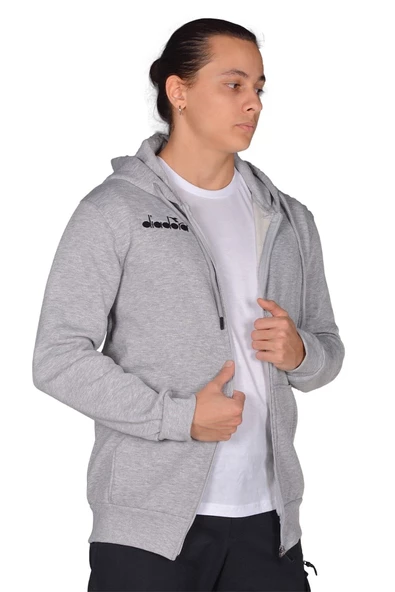 Diadora İmola - Erkek Grimelanj Pamuklu Tam Fermuarlı Spor Sweatshirt - DDTAM1050049 ürün görseli 1