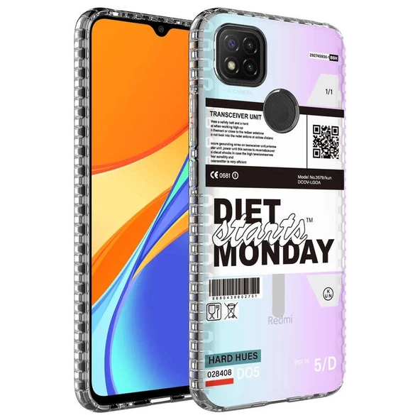 Xiaomi Redmi 9C Uyumlu  Uyumlu KılıfAirbag Kenarlı Renkli Desenli Silikon Elegans Kapak ürün görseli 1