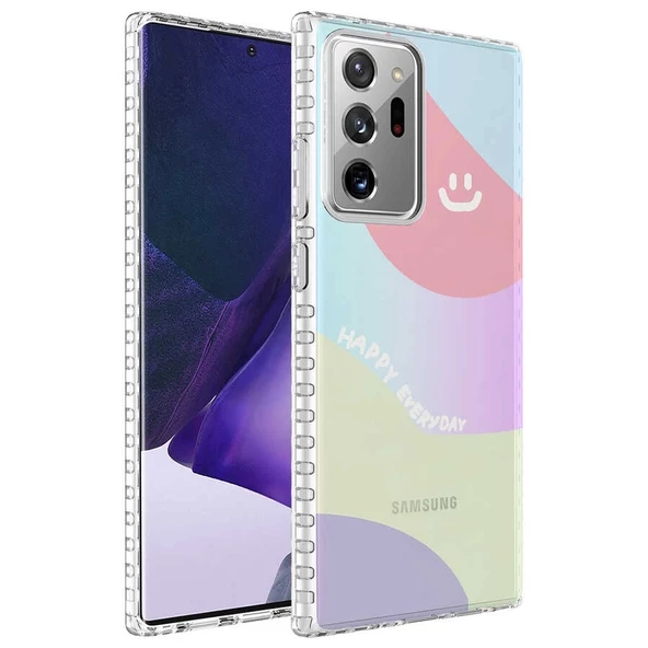 Note 20 Ultra Uyumlu  Uyumlu KılıfAirbag Kenarlı Renkli Desenli Silikon Elegans Kapak ürün görseli 1