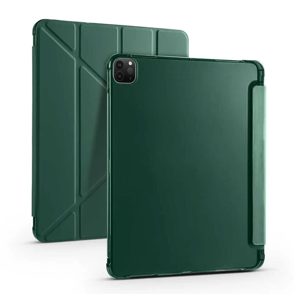 iPad Pro 12.9 2022 M2 Uyumlu  Uyumlu KılıfTri Folding Kalem Bölmeli Standlı  Uyumlu Kılıf ürün görseli 1