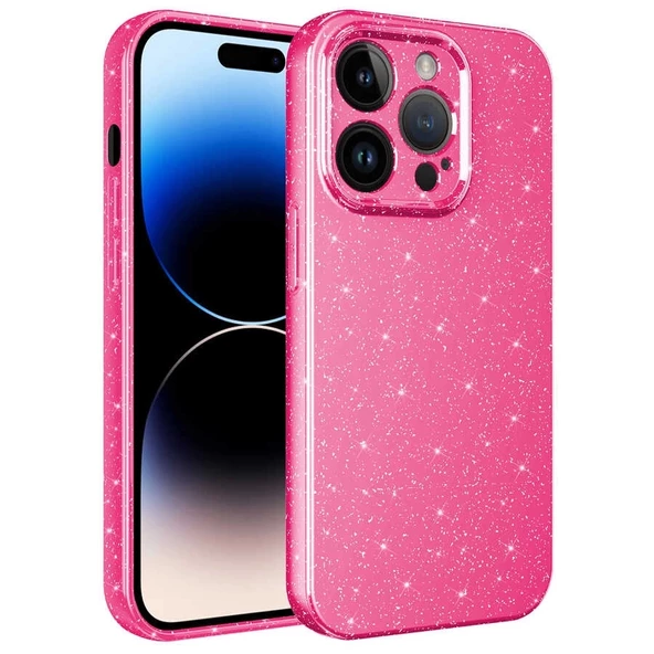 iPhone 14 Pro Uyumlu  Uyumlu KılıfKamera Korumalı Simli Lüks Koton Kapak ürün görseli 1