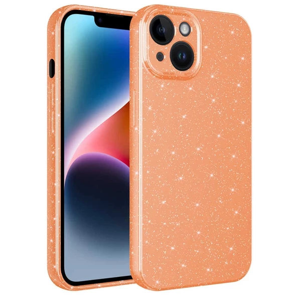 iPhone 14 Uyumlu  Uyumlu KılıfKamera Korumalı Simli Lüks Koton Kapak ürün görseli 1