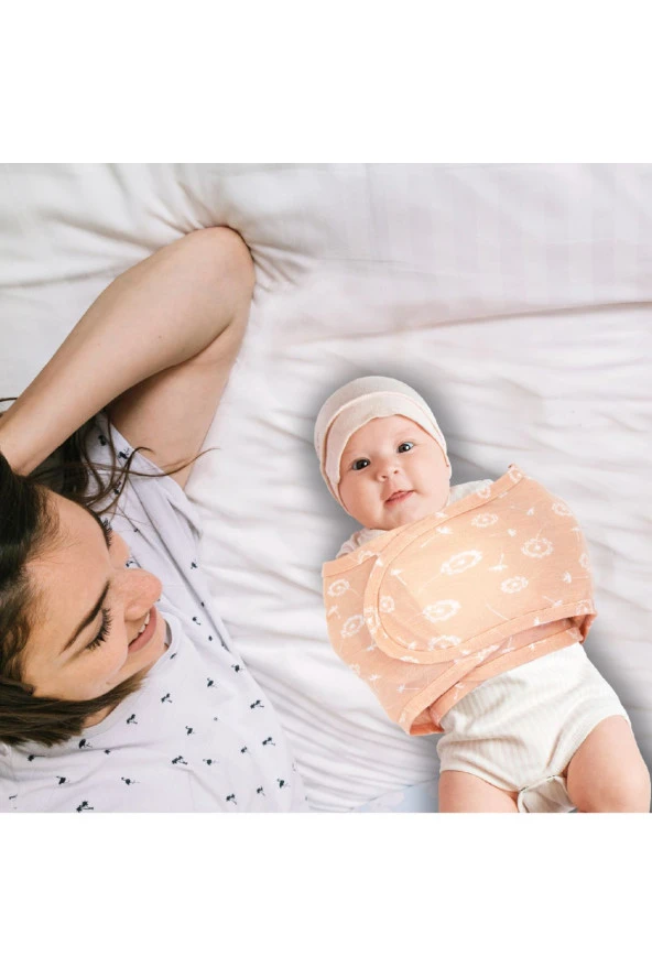 Mommyslab 0-4 Ay Yeni Sezon Desenli Renkli %100 Pamuk Hazır Kuşak Kundak - Kundak Kemer Yarım Kundak ürün görseli 1