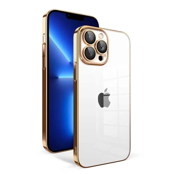 iPhone 12 Pro Uyumlu  Uyumlu KılıfKamera Korumalı Renkli Çerçeveli Garaj Kapak ürün görseli 1