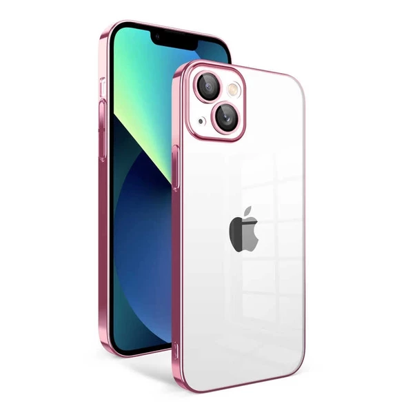 iPhone 13 Uyumlu  Uyumlu KılıfKamera Korumalı Renkli Çerçeveli Garaj Kapak ürün görseli 1