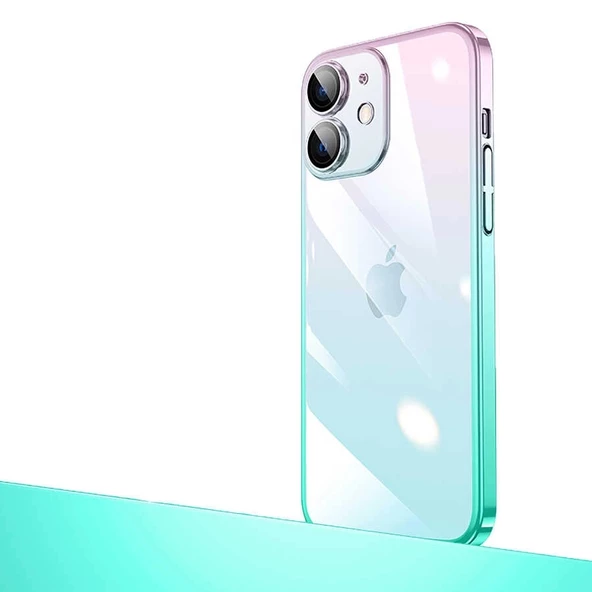 iPhone 12 Uyumlu  Uyumlu KılıfParlak Renk Geçişli Kamera Korumalı Senkron Kapak ürün görseli 1