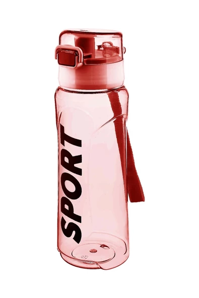 Kilitli Kapaklı Taşıma İpli Exclusive Kalite BPA Free Okul ve Sporcu Suluk Matara - PEMBE ürün görseli 1
