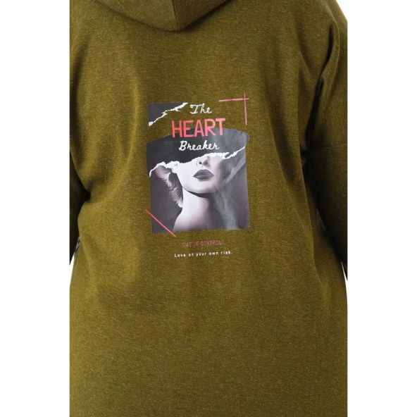 Kapüşonlu Büyük Beden Sweatshirt - Resim 4