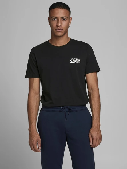 JACK JONES Yazılı Erkek Bisiklet Yaka Tişört 12151955 ürün görseli 1