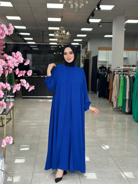 Hülya Abaya Takım Saks Mavisi ürün görseli 1