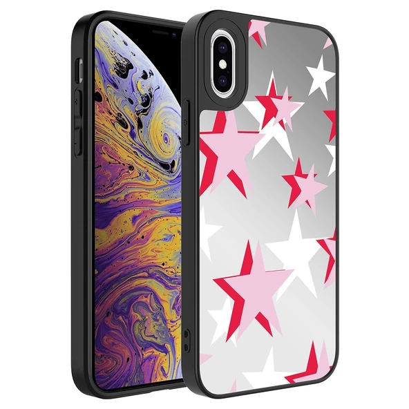 iPhone X Uyumlu  Uyumlu KılıfAynalı Desenli Kamera Korumalı Parlak Mirror Kapak ürün görseli 1