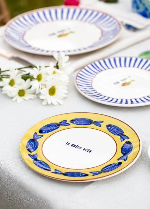 The Mia Fish Pasta Tabağı 6lı Set 19 cm - Resim 2