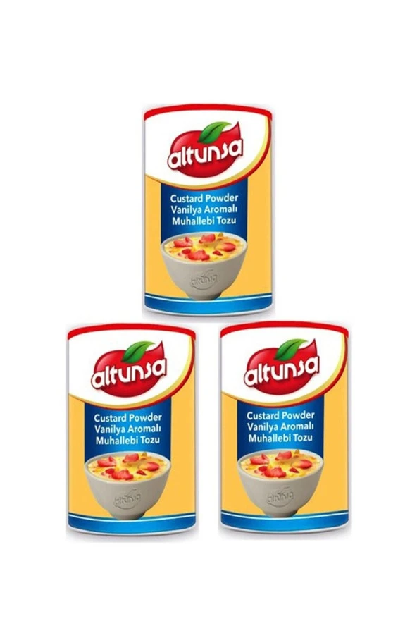 ALTUNSA Custard Powder Vanılya Aromalı "Muhallebı Tozu" 250 G X 3Adet ürün görseli 1