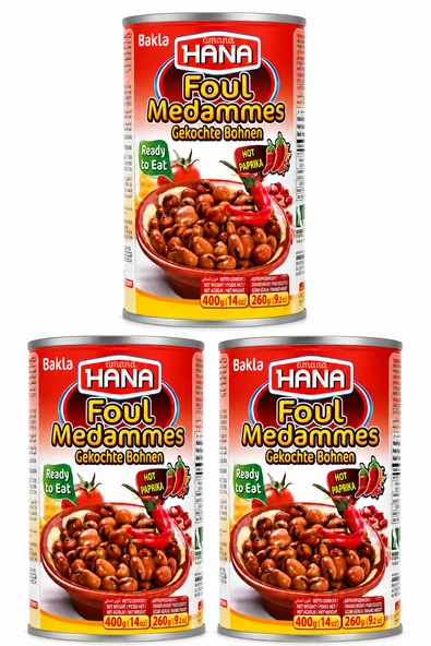 HANA Bakla Konservesi Acili 400Grx3 Adet ürün görseli 1