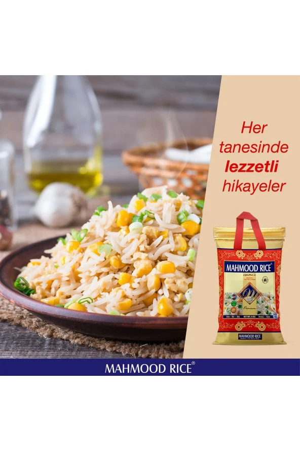 MAHMOOD RICE 1121 Basmati Pirinç 4 Kg & Ays Sofra Bezi - Resim 2