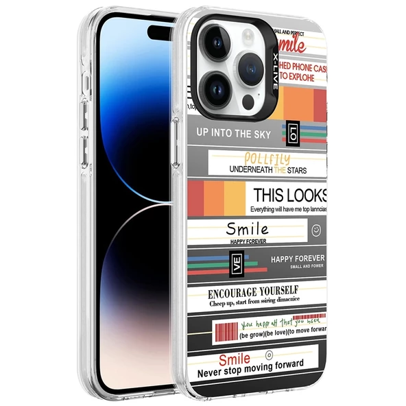 iPhone 14 Pro  Uyumlu KılıfDesenli Silver Sert Kapak ürün görseli 1