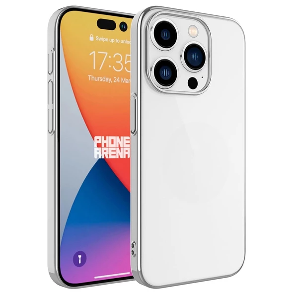 iPhone 15 Pro Max  Uyumlu KılıfSert PC Renkli Çerçeveli Riksos Kapak ürün görseli 1