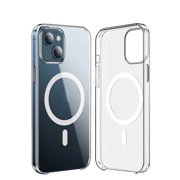 iPhone 15 Plus  Uyumlu KılıfWireless Şarj Özellikli Şeffaf Orjin Kapak ürün görseli 1