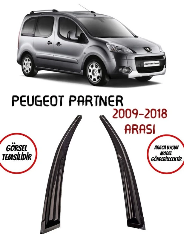 Peugeot Partner 2009-2018 Arası Cam Rüzgarlığı 2-li ürün görseli 1
