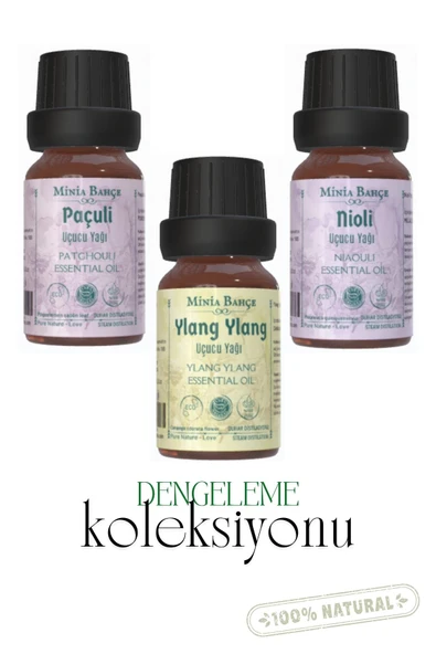 Paçuli, Ylang Ylang ve Nioli Uçucu Yağ Seti – %100 Doğal ve Saf (3 x 10ml) ürün görseli 1
