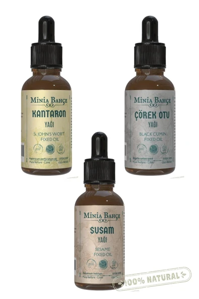Susam Yağı, Kantaron Yağı, Çörekotu Yağı (3'lü Set) 30 ml x 3 Adet | %100 Saf ve Doğal ürün görseli 1