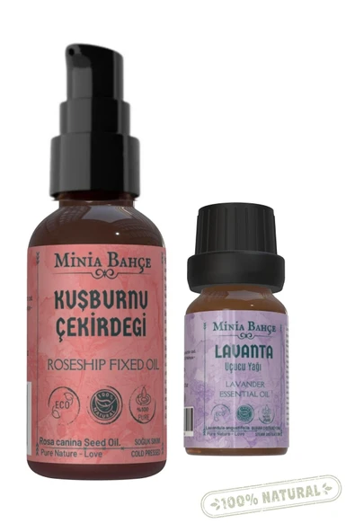 50ml Soğuk Sıkım Kuşburnu Çekirdeği Yağı ve 10ml Lavanta Uçucu Yağı – Doğal Bakım İkilisi ürün görseli 1