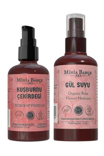 100 ml Kuşburnu Çekirdeği Yağı ve 150 ml Gül Suyu – Doğal Cilt Bakım Seti ürün görseli 1