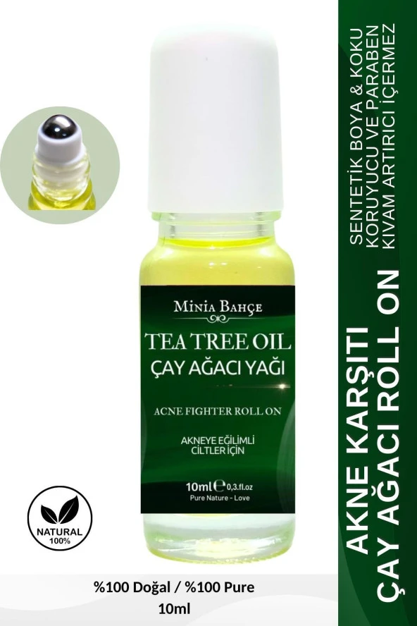 Doğal Roll | Çay Ağacı Yağı – Yağlı ve Problemli Ciltler İçin – %100 Doğal, 10 ml ürün görseli 1