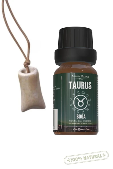 Boğa Burcu - Taurus, Uçucu Yağ Karışımı, 10ml, & Koku Hazneli Kolye ürün görseli 1