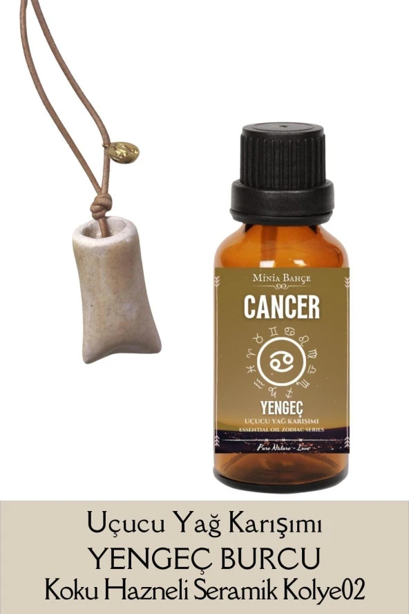 Yengeç Burcu - Cancer, Uçucu Yağ Karışımı, 10ml & Koku Hazneli Kolye ürün görseli 1