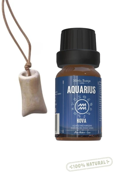 Kova Burcu - Aquarius, Uçucu Yağ Karışımı, 10ml & Koku Hazneli Kolye02 ürün görseli 1