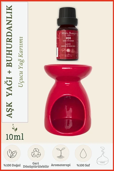 Aşk ( Love ) Uçucu Yağ Karışımı Özel Seri, 10 Ml Ve Buhurdanlık ürün görseli 1